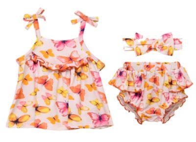 Baby Starters&reg; Newborn 3-Piece Butterfly Dress, Diaper Cover, and Headband Set in Yellow