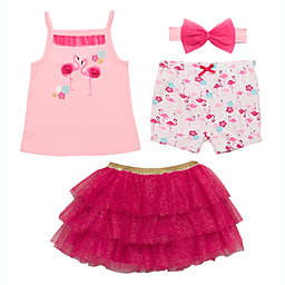 Start-Up Kids® Size 2T 4-Piece Flamingo Tutu Set in Pink