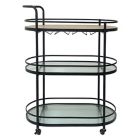 Alternate image 3 for Studio 3B&trade; 3-Tier Oval Metal Bar Cart in Black