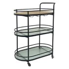 Alternate image 0 for Studio 3B&trade; 3-Tier Oval Metal Bar Cart in Black