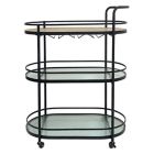 Alternate image 4 for Studio 3B&trade; 3-Tier Oval Metal Bar Cart in Black