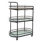 Alternate image 5 for Studio 3B&trade; 3-Tier Oval Metal Bar Cart in Black