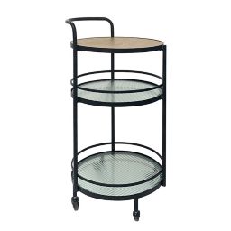 Studio 3B™ 17-Inch Round Bar Cart in Black