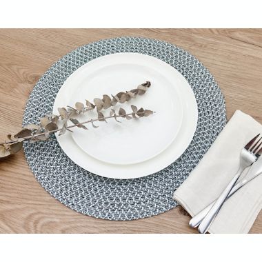 Simply Essential&trade; Round Braided Placemat in Blue. View a larger version of this product image.