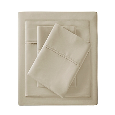 Clean Spaces&trade; Allergen Barrier 300-Thread-Count King Sheet Set in Khaki. View a larger version of this product image.