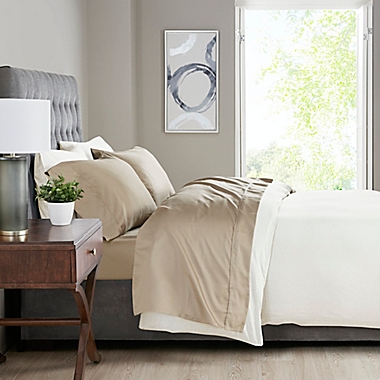 Madison Park&reg; 525-Thread-Count Full Sheet Set in Khaki. View a larger version of this product image.