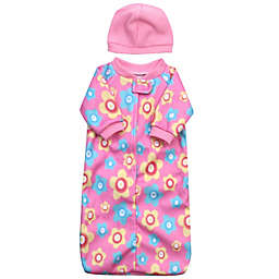 Sophia's by Teamson Kids 2-Piece Doll-Fleece Sleeper Sack and Hat Set in Light Pink