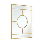 Inspired Home Rectangular Wall Mirror in Gold