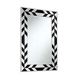 Inspired Home Rectangular Wall Mirror in Black/Clear