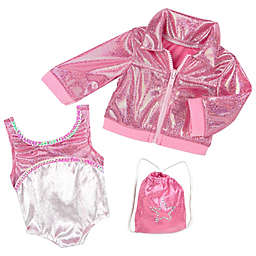 Sophia's by Teamson Kids 3-Piece Doll Gymnastics Leotard, Jacket, and Gym Bag Set in Pink