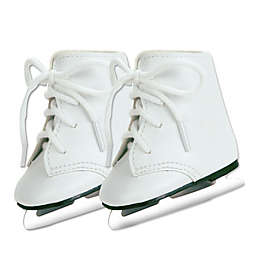 Sophia's by Teamson Kids Doll Ice Skates with Ties in White