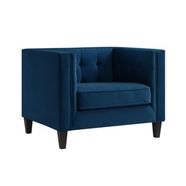 Inspired Home Maxine Velvet Club Chair in Light Blue | Bed Bath & Beyond