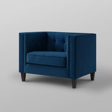 Inspired Home Maxine Velvet Club Chair in Light Blue | Bed Bath & Beyond