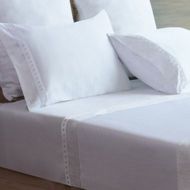 Everhome&trade; Egyptian Cotton Cane Embroidered King Pillowcases in White (Set of 2). View a larger version of this product image.