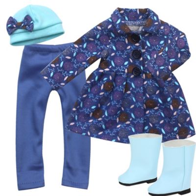 Sophia&#39;s by Teamson Kids 4-Piece Winter Wardrobe Set in Blue/Light Blue