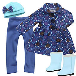 Sophia's by Teamson Kids 4-Piece Winter Wardrobe Set in Blue/Light Blue
