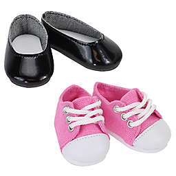 Sophia's by Teamson Kids 2-Piece Flats and Sneakers Set in Pink/Black