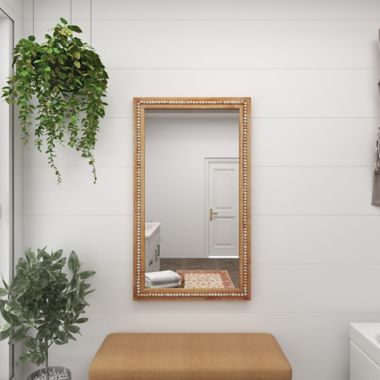Ridge Road D&eacute;cor Boho Style Wood Wall Mirror. View a larger version of this product image.
