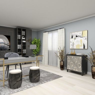 Ridge Road Decor Crescent Moon Rectangular Cabinet in Black/Silver. View a larger version of this product image.