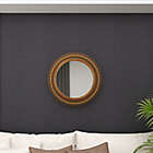 Alternate image 1 for Ridge Road Decor Natural 32-Inch Round Wicker Wall Mirror in Brown