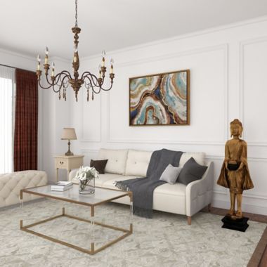 Ridge Road D&eacute;cor Standing Buddha Statue in Gold. View a larger version of this product image.