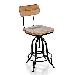 Carolina Chair & Table Mason Adjustable Stool in Natural/Black