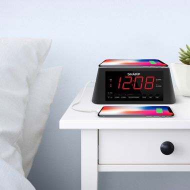 Sharp&reg; Qi Wireless Charging Power Station Alarm Clock. View a larger version of this product image.