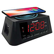 Sharp&reg; Qi Wireless Charging Power Station Alarm Clock