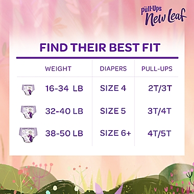 Huggies&reg; Pull Ups&reg; New Leaf Size 3T-4T 16-Count Girls&#39; Potty Training Pants. View a larger version of this product image.