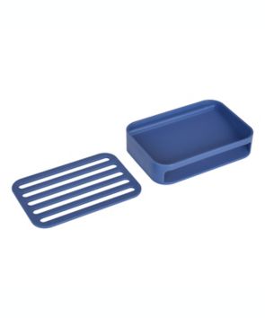 Jabonera con rejilla de drenaje de plástico Simply Essential™ color azul marino
