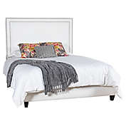 Leffler Home Brookside King Upholstered Panel Bed in White/Silver
