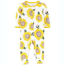 carter's® Size 9M Sunflower 2-Way Zip Footie Sleep & Play in Yellow