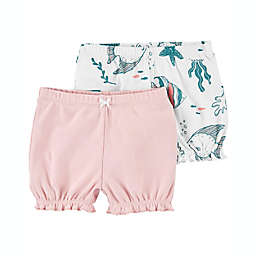 carter's® Size 9M 2-Pack Fish Cotton Shorts in Pink