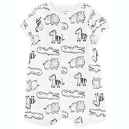 carter's® Safari Animals Cotton Snap-Up Romper in Ivory