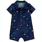 Alternate image 0 for carter&#39;s&reg; Size 3M Chambray Polo Romper in Navy