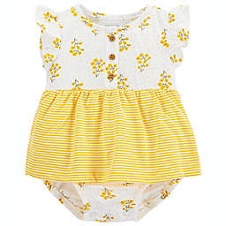 carter's® Newborn Floral Bodysuit Dress in Yellow