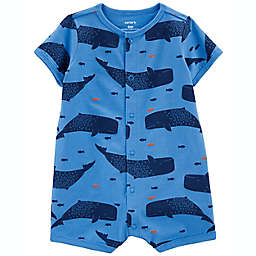 carter's® Whales Cotton Snap-Up Romper in Blue