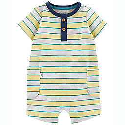 carter's® Size 24M Striped Henley Romper in Yellow