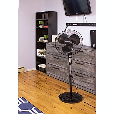 Comfort Zone&reg; CZST181RBK 18-Inch Pedestal Fan in Black. View a larger version of this product image.