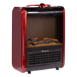 Comfort Zone® Mini Ceramic Fireplace Heater in Red