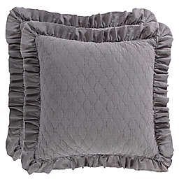 Levtex Home Stonewash European Pillow Shams in Grey (Set of 2)