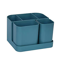 Simply Essential™ 3-Piece Divided Desk Organizer Set in Brittany Blue