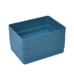 Simply Essential™ 7.1-Inch x 5.2-Inch Desk Drawer Organizers in Brittany Blue (Set of 2)