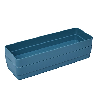 Simply Essential&trade; 10.4-Inch x 3.5-Inch Desk Drawer Organizers in Brittany Blue (Set of 2). View a larger version of this product image.