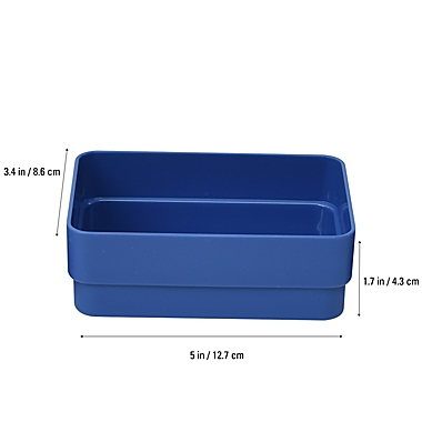 Simply Essential&trade; 5-Inch x 3.5-Inch Desk Drawer Organizers in True Navy (Set of 3). View a larger version of this product image.