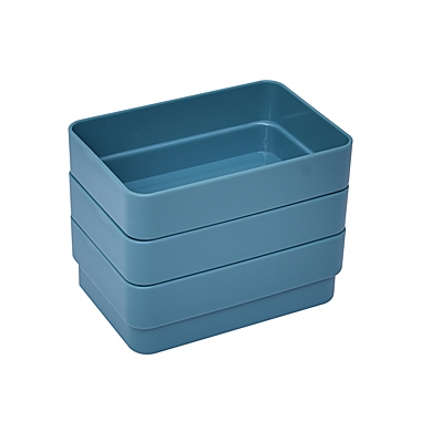 Simply Essential&trade; 5-Inch x 3.5-Inch Desk Drawer Organizers in Brittany Blue (Set of 3). View a larger version of this product image.