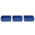 Alternate image 1 for Simply Essential&trade; 5-Inch x 3.5-Inch Desk Drawer Organizers in True Navy (Set of 3)