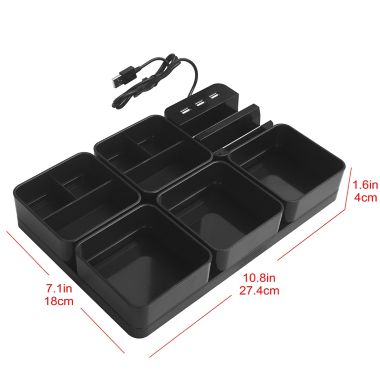 Simply Essential&trade; 7.1-Inch x 10.8-Inch USB Charging Desk Organizer in Black. View a larger version of this product image.