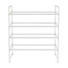 Alternate image 3 for Simply Essential&trade; 4-Tier Expandable Metal Shoe Rack in Bright White
