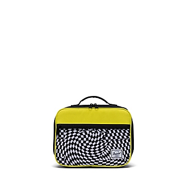 Herschel Supply Co.&reg; Pop Quiz Warp Checkered Lunch Box in Sulphur/Yellow. View a larger version of this product image.